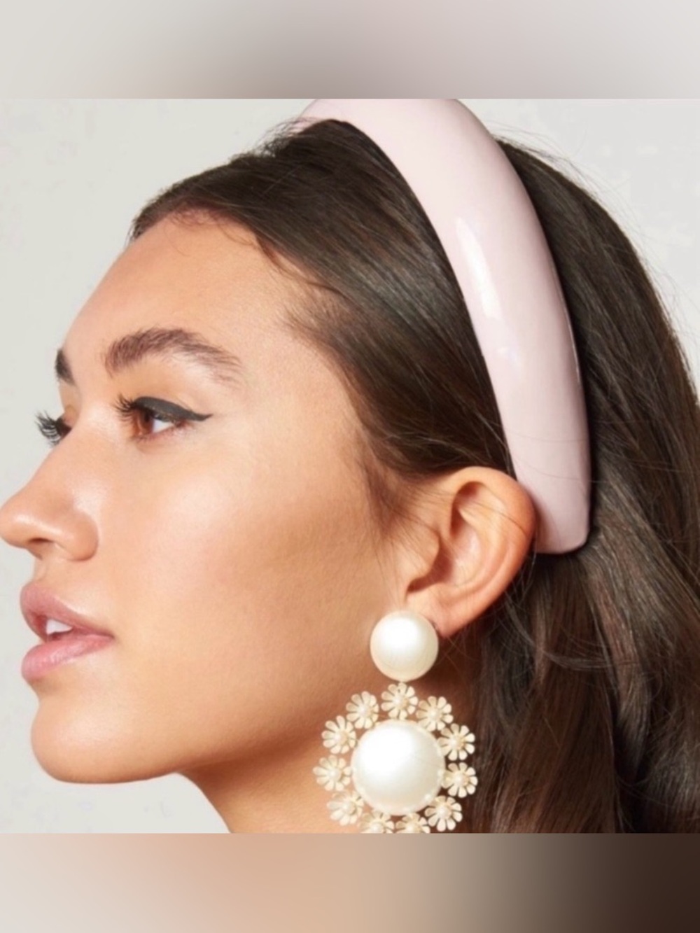 Lele Sadoughi Alice glossy padded headband in blush pink
